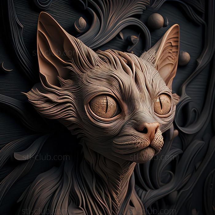 3D model st Lykoi cat (STL)